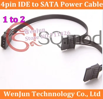 NOVÝ SATA Napájací Kábel 4Pin IDE Molex na 2 SATA Konektor Viesť 18AWG Drôt, Biele Pre HDD SSD Klietky PC Server urob si sám