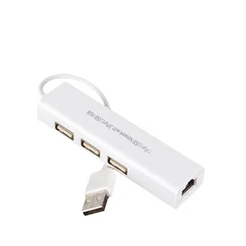 Profesionálny USB na RJ45 3 Porty USB 2.0, Ethernet RJ45 Drôtovej Sieti LAN Karty Hub Adaptér pre Mac pre Android 802.11 n Externé