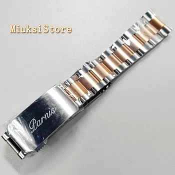 Parnis top 20 mm strieborná/Rose gold oceľ náramok hodiniek kapela pásik Fit Parnis 40 mm hodinky