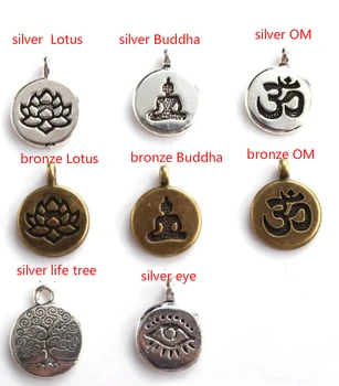 Modrá 108 korálok, 8mm elastické nastaviteľné Lotus života stromu Buddha OM oko Čakier Reiki achát Onyx Jogy Náramok, náhrdelník uik34