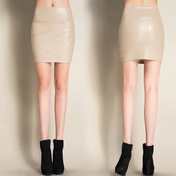 2020 Nový Príchod Všetkých Zápas Štíhle Sexy Kožené Sukne 3 Farby k Dispozícii Ceruzku Sukne Módne Pu Mini Sukne oblečenie