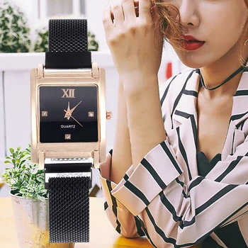 Módne dámske námestie luxusné hodinky analógové business dámske elegantné hodinky high-end značky quartz analógové hodinky šaty