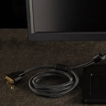 Vysoko kvalitné 1080P Pozlátené DVI-D-DVI 24+1 Samec Samec Kábel Konektor Pre Monitor, Projektor Počítač