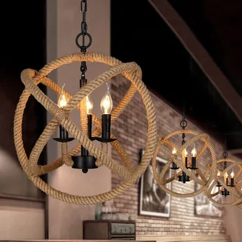 Kreatívne Priemyselné Svietidlo Retro Vintage Lano Prívesok Svetlo Lampy Loft Konopné Lano, Závesné Svetlo, Žiarovka E27 Držiak Na Osvetlenie Zariadenie
