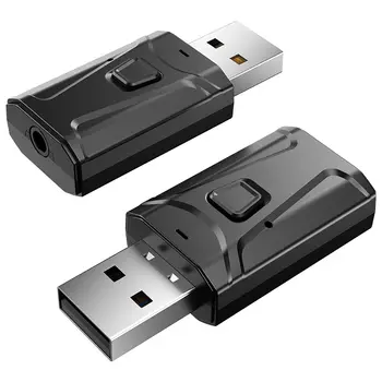 3 V 1 Bluetooth 5.0 Prijímač bezdrôtového Adaptéra USB, 3.5 mm Audio Prijímač/vysielač Pre TV, PC, Auto AUX Reproduktor Plug And Play