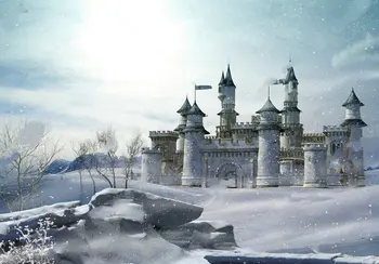 Princezná Paláca Hradu Čarovnej Rozprávky Zime Sneh pozadí Počítača tlač stenu foto pozadie
