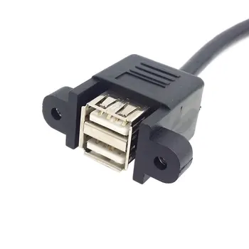 5 KS/veľa Stohovateľné Dual USB 2.0 Typ A Samica na základnej Doske 9 Pin Hlavičky Kábel so Skrutkou Panel Otvory 50 cm