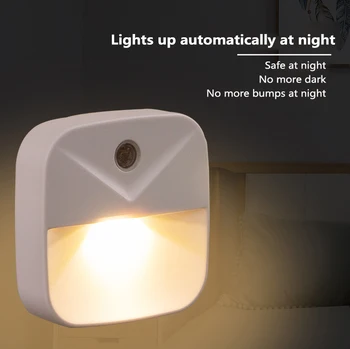 1PC Inteligentný Senzor, Nočné Lampy, Kreatívny Darček LED Lampa Plug-in Energy-saving Light Control Nočné Svetlo Žiadne Žiarenie, Osvetlenie