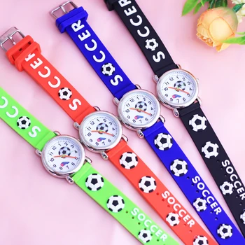 2018 nové deti, chlapci dievčatá 3D whistle futbal futbal cartoon náramkové hodinky quartz deti móda darčeky elektronické športové watche