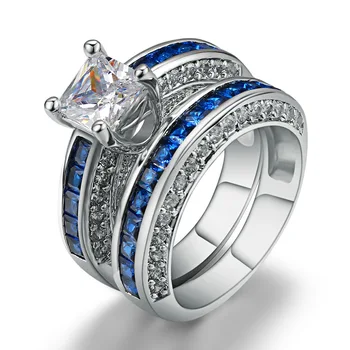 Luxusné 925 Silver Farebné Krúžky Pre Ženy Zapojenie Svadobné Diamantové Prstene 14k AAA Zirkón Krúžok Saphire Kameň Jemné Šperky Dary