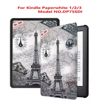 Maľované kožené Kryt Smart Case pre amazon Kindle Paperwhite1/paperwhite2/paperwhite3 pre Paperwhite1 2 3 e-book reader