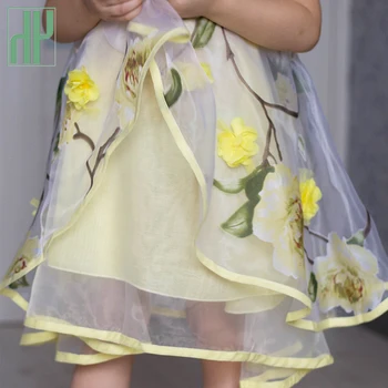 Detské šaty elegantné bridesmaid, Kvetinové lete tutu šaty dievča kostým princezná Pláži deti šaty Vestidos 4 6 8 12 Rok