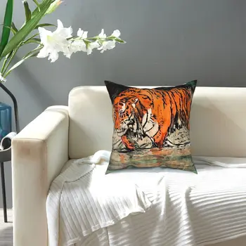 Veľký Tiger Pillowcover Domov Dekoratívne Zvierat Vankúš Hodiť Vankúš pre Sofa Polyester obojstrannej Tlače Bežné