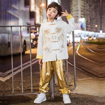 Nové Tanečné Nosiť Street Deti Tang Kostým Dlhé Rukávy Chlapci Hiphop Deň Detí Štádium Kostýmy Pre Deti BL2164