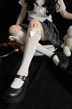 Japonský štýl Harajuku Roztomilý Lolita Všetky bavlna králičie uši luk Ponožky Anime Sladké Ženy Ponožky Kawaii Princezná Uprostred Trubice Ponožky