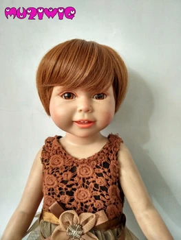 Kórea Vysokej Teplote Vlákno Krátke Rovné vlasy bábiky parochne s Ofinou na American Doll s 26 cm Obvodu Hlavy