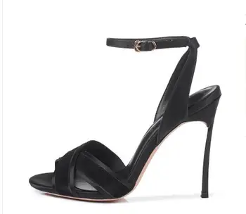 Carpaton 2018 Lete New black červená béžová ovce kožené šitie škvrna stiletto vysokým podpätkom sandále sexy típat prst jednoduché topánky