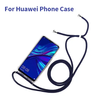 Popruh Kábel Reťazca Prípade Huawei P40 P20 P30 Lite Pro Náhrdelník ozdobná šnúrka na uniforme Coque Pre P Smart Z Y5 Y6 Y7 S Y9 Prime 2019 2020 Funda