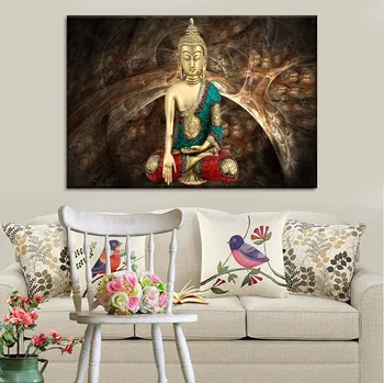 Moderná Obývacia Izba Domova Stenu Umelecké Plátno Tlač Obrázkov 5 Ks Abstraktné Retro Buddha Zen Plagát Modulárny Obrázky