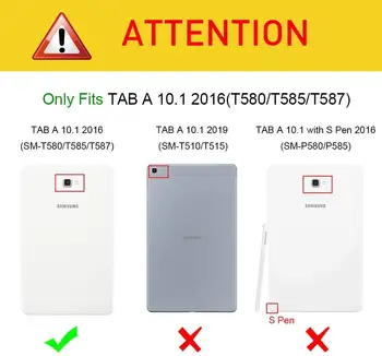 Pre Samsung Galaxy Tab A A6 10.1 2016 SM-T580 T580N T585 T585C Tablet Prípade 360 Stupňové Otáčanie Stojan Kožený Ochranný Kryt