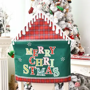 Vianočné Dekorácie Vianočné Stoličky Kryt Snowfakes Anglickej Abecedy Vzor Reštaurácia Hotel Party Dekorácie Stoličky Kryt