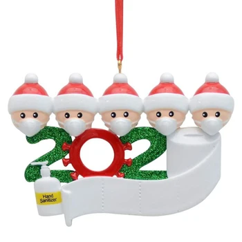Karantény 2020 Vianočné Party Dekorácie Dar Santa Claus S Maskou Osobné Visí Ozdoby Sociálne Dištancovanie Sa Nové