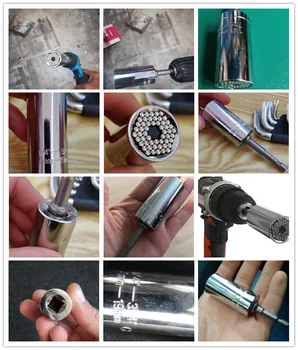 7-19 mm Univerzálny momentový Kľúč Head Set Socket Rukáv Ocele Račňový Kľúč elektrická Vŕtačka Súpravy Magické Grip Priechodky, Ručné Náradie