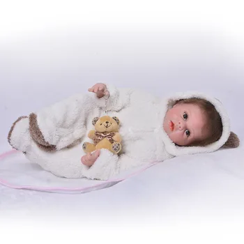 22 inch Reborn silikónové vinyl Baby Doll Deti Playmate bielu kožu Zaživa, Mäkké Hračky pre Kytica Bábika baby reborn Hračky na predaj