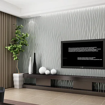 Jednoduché, moderné prekladané non-tkané tapety 3D stereo tapety štúdia spálňa obývacia miestnosť TV pozadie tapetu