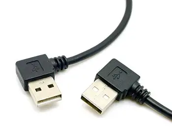 LBSC 2 ks 90 Stupňov Vľavo a Vpravo Tvarovaný USB 2.0 A Samec na USB Samica Predlžovací Kábel 40 cm