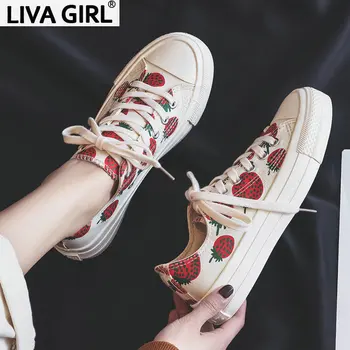 2019 jar a na jeseň nové jahoda vulkanizovanej topánky žena kórejská verzia wild malé biele topánky dámske topánky