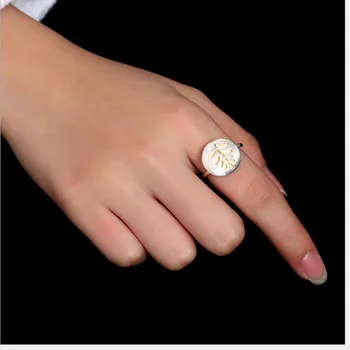 Uglyless S 925 Sterling Silver Ručné Dutý List Prst Prsteň Prehnané Dizajn Kolo Osobné Ženy Krúžky Etnických Bijoux