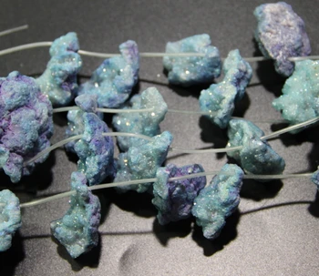 10pcs/veľa Modrá Druzy Rose crystal geode quartz stone prívesok neckace každý druzy Kamenné skvosty kúzlo náhrdelník