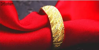 Nikdy Vyblednutiu 24K Zlata, prstene pre Ženy, mužov, Zlatá Farba Dubaj Nevesta Svadobné Etiópskej Afrike aliancie Šperky veľkoobchod