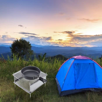 Mini Prenosné z Nehrdzavejúcej Ocele BBQ Gril Non-stick Povrch Sklopný Gril Outdoor Camping Piknik Nástroj