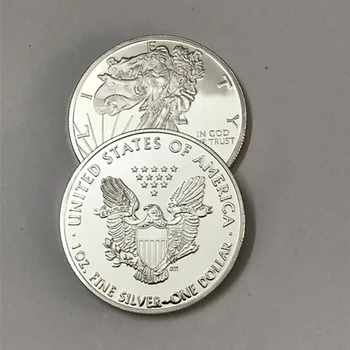 3 ks socha slobody krásy mince, strieborné pozlátené odznak ingot 40 mm eagle zadnej strane so suvenírmi domáce dekorácie mince