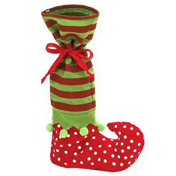 1pc Červená A Zelená Darčeky, Vianočné Pančuchy Ponožky Elf Štýl Dlho Candy Darček Ponožky Domov Natal Navidad Ponožka Vianočný Strom Decor