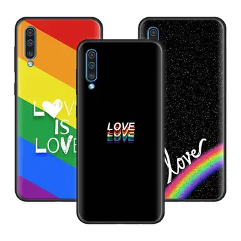 LGBT Rainbow obal Pre Samsung Galaxy A51 A71 M31 A41 A31 A11 A01 M51 M21 M11 M40 jemný Čierny Kryt Telefónu Fundas