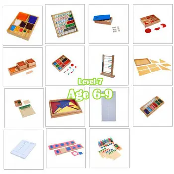 Montessori doma vzdelávania balíky Veku 6-9 materiál, hračky