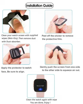 100KS 3D Zakrivené Mäkké Screen Protector pre Fitbit Naopak 3 Plné Pokrytie Anti-Scratch Fitbit Zmysel Ochranný Film (Bez Skla)