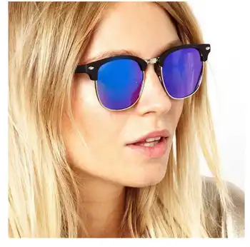 KLASICKÉ Pol Kovové slnečné Okuliare Muži Ženy Značky Dizajnér Okuliare Povlak Zrkadlo Slnečné Okuliare Módne Oculos De Sol Feminino Odtiene