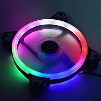 12cm Dual Aurora Dvojitá Clona Ventilátor RGB Prípade Ventilátor Pc Case Fan Odlesky Coolercase Verstelbare Počítač Koelventilator