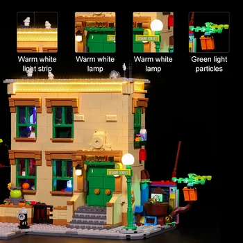 Techniku, Stavebné Bloky Sadu LED Osvetlenia Auta Pre LEGO 21324 Sesame Street ABS Materiálu deti Hračky, Vianočné Darčeky Zbierky