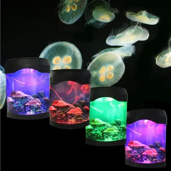 LED Multicolor Nočné Svetlo Lampy Medúzy Nádrž Morského Sveta Plávanie Náladu Lampy Akvárium Noc Svetlá Izba Dekor Svetlá