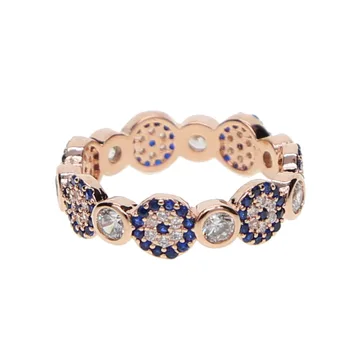 Zapojenie Svadobný sľub Krúžky Cubic Zirconia Rose Gold modrá cz drip kúzlo Prsteň, Šperky Pre Ženy dievčenskú elegantná kunckle krúžok