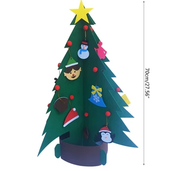 Urob si sám Cítil 3D Vianočný Strom Dekorácie s Závesné Ozdoby Deti Nový Rok Darčeky Holiday Party Decor