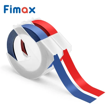 Fimax 2 Balíčky Kompatibilný pre DYMO 3D Plastové Emobossing Označenie Páskou 520102 520106 9 mm pre Dymo Organizátor Xpress Tlačiareň štítkov