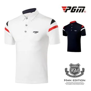 PGM Golf T-Shirt Muži Majú Zase dole Golier Tenis Dresy Krátke Rukávy Priedušná Mužské Športy Elastickej a Rýchle suché Tričko Muž