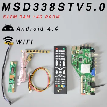 512M RAM & 4G skladovanie MSD338STV5.0 Inteligentná Bezdrôtová Sieť TV Ovládač Rady Univerzálnych Andrews LCD Doske+1Lamp Invertor