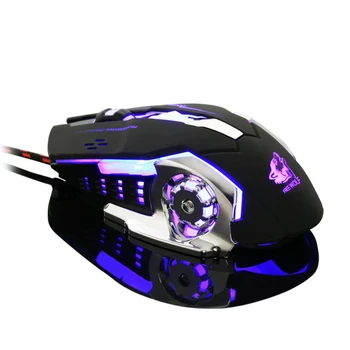 Myš Raton LED Svetlo, USB Káblové pripojenie Hernej Myši Profesionálne Myší Hráč 4000DPI Optické Pre PC Prenosný počítač myš 18Aug8
